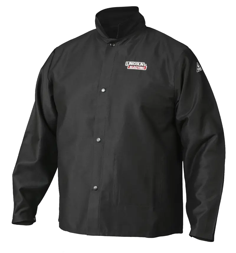 Lincoln Electric K2985 Flame-Resistant Cotton Welding Jacket – Breathable, Black (Medium) 1