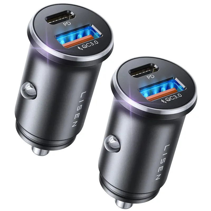 Lisen 54W Dual-Port Car Charger: All-Metal Pd 36W + Qc 18W, Fast Charging For Iphone 17–14, Galaxy S25–S23, Xiaomi & Motorola 1