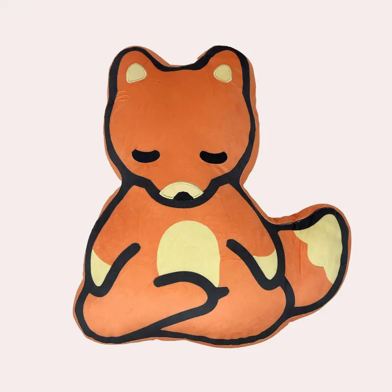 Lucky Owl Meditating Fox Plush Toy – Calming Stress-Relief Stuffed Animal 1