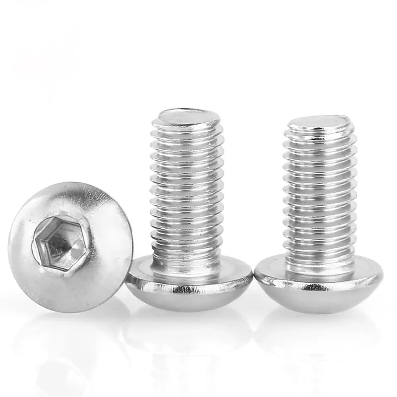 M5-0.8 X 8 Mm Stainless Steel 304 Button Head Socket Screws – Bright-Finish Fully Threaded, Hex Allen Drive (75 Pcs) 1