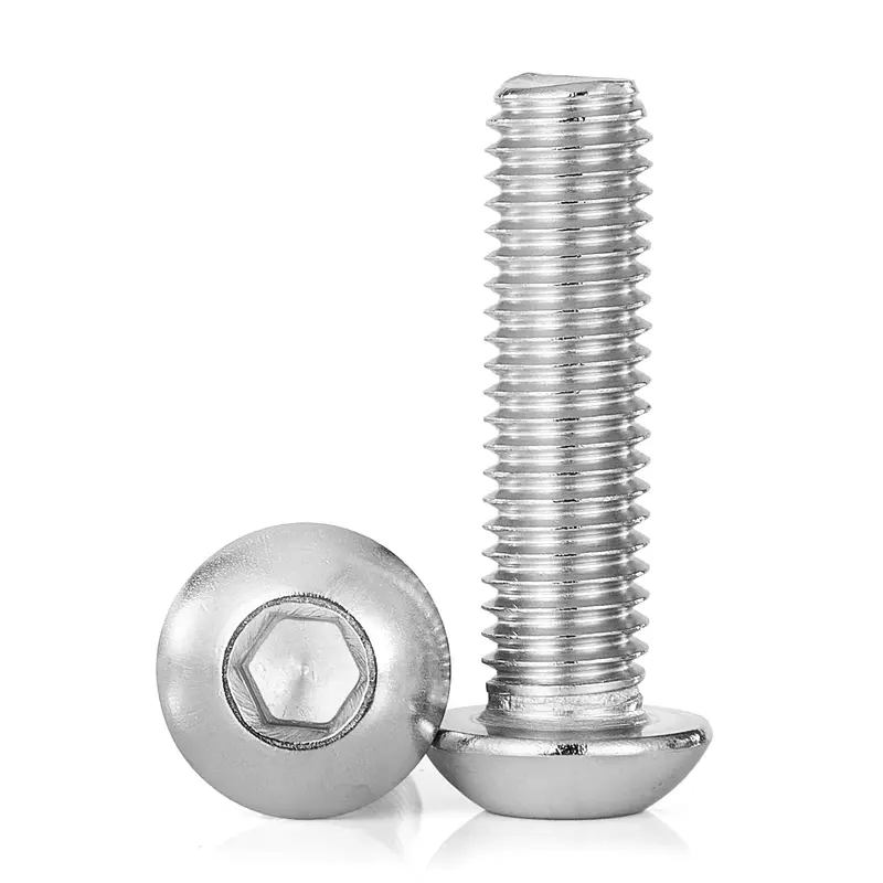 M8-1.25 X 12 Mm Stainless Steel 304 Button Head Socket Screws – Metric Fully Threaded Machine Screws, Bright Finish, Hex Allen Drive (25 Pcs) 1