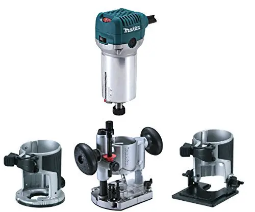 Makita Variable-Speed Power Router – Black, Cyan & Metallic Finish 1