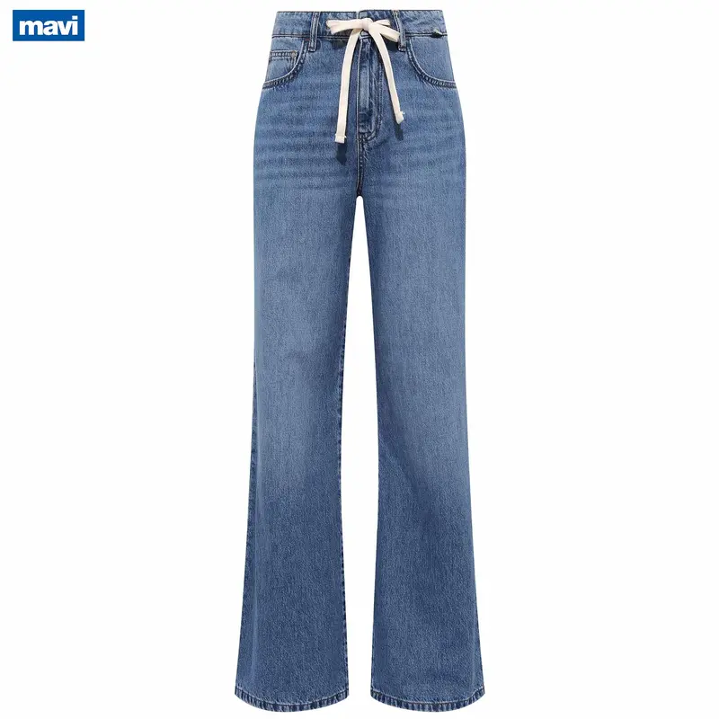Mavi Malibu Tall Mid-Rise Brushed Light Jeans With Belt 1