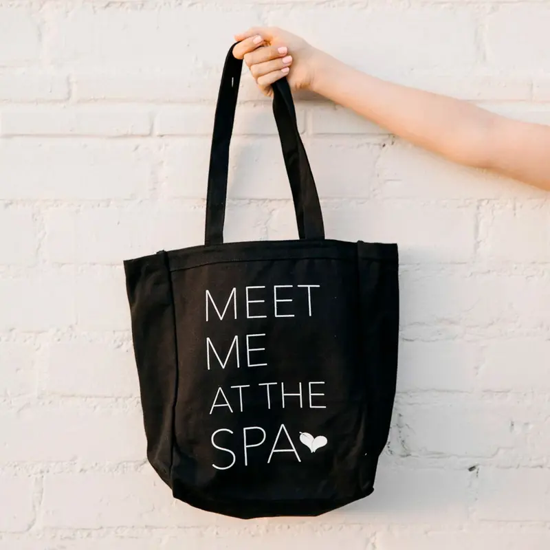 'Meet Me At The Spa' Classic Canvas Tote | Lucky Owl 1