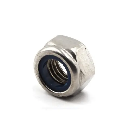 Metric Din 985 Nylon Insert Lock Nut, Stainless Steel M10×1.5 1