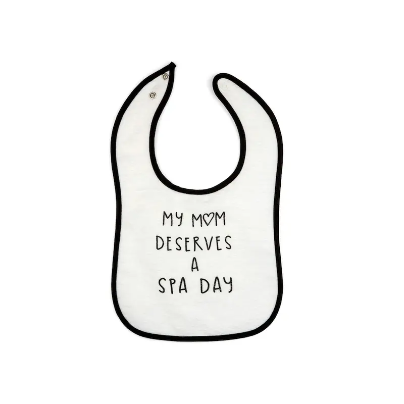 'Mom Deserves A Spa Day' Infant Bib | Lucky Owl 1