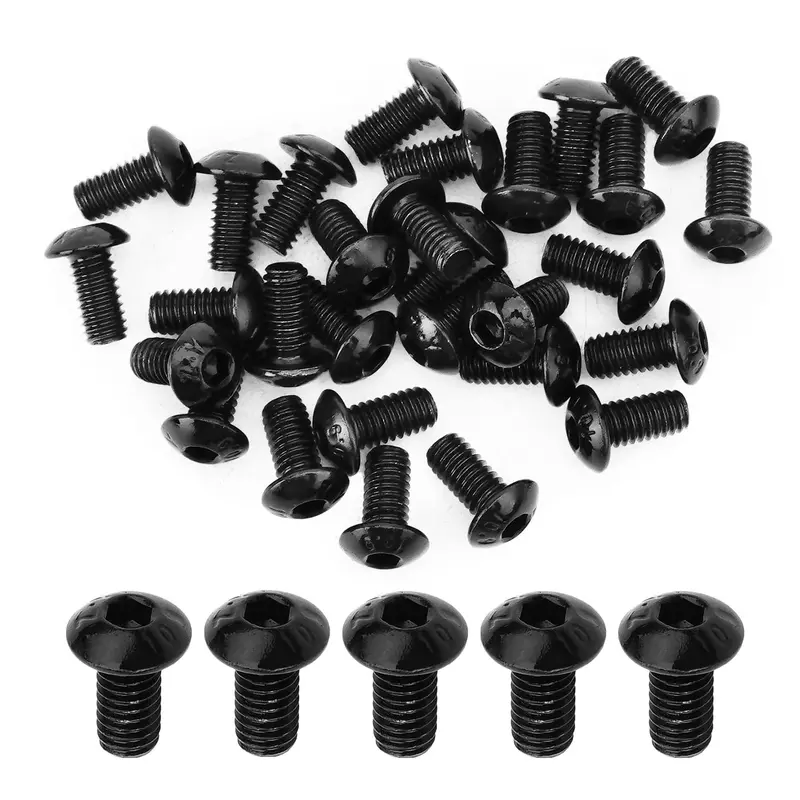 Mromax M4 × 8 Mm Grade 10.9 Button Head Socket Screws – Black Oxide, Hex Allen Drive, Full Thread, 50-Pack 1