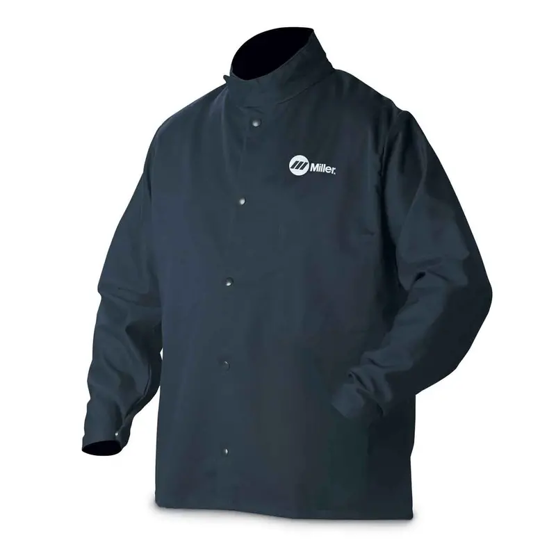 Navy Blue Welding Jacket – Cotton-Nylon Blend, Flame-Resistant, Size 2Xl 1