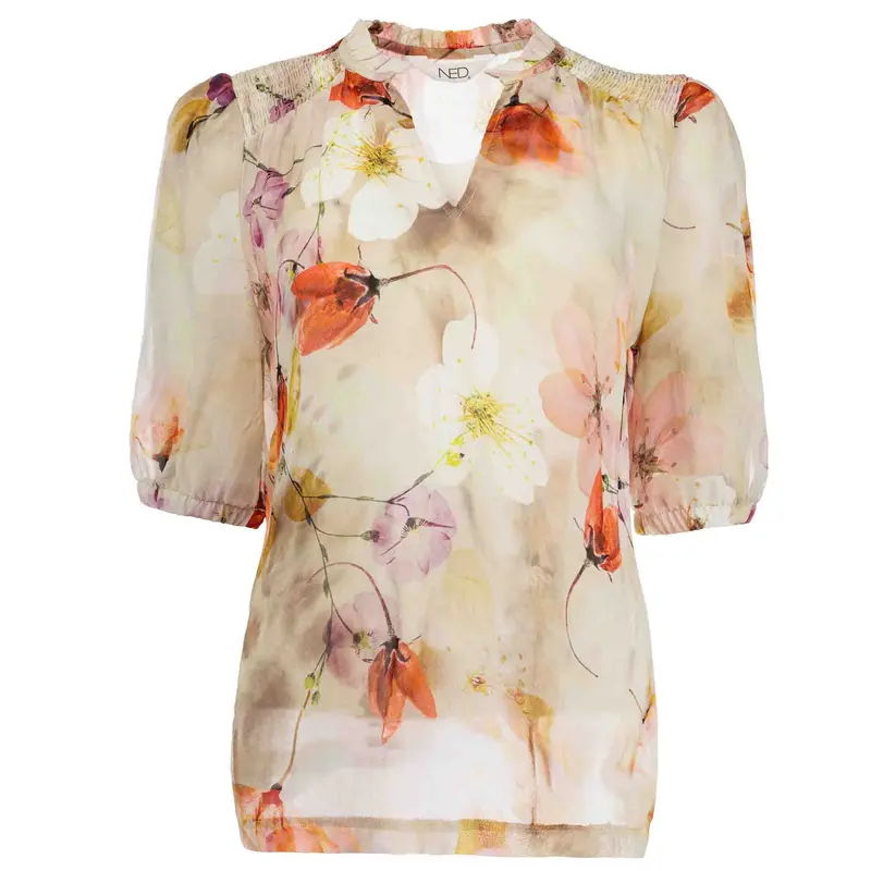 Ned Plumet Blouse – Tall Cut, Elegant Textured Design 1