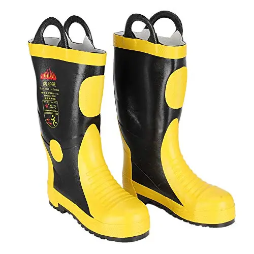 Professional Firefighter Boots – Flame-Retardant, Puncture-Resistant, Chemical- And Impact-Protected Rubber Boots (Size 42) 1