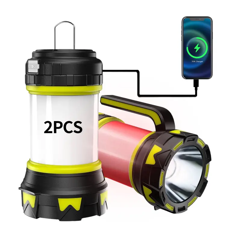 Qikkop Dual Rechargeable Camping Lanterns – 6-Mode Waterproof Led Work Lights With Usb Charging For Fishing, Hiking & Power Outages 1