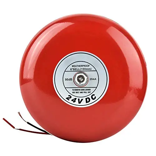 Red 24V Fire Alarm Bell – 90Db Electric Security Horn For Schools, Homes, And Industrial Facilities 1