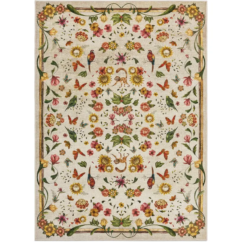 Rosa Area Rug In Natural And Berry Tones 4