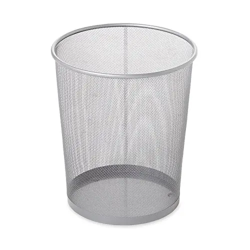 Rubbermaid Commercial Mesh Metal Trash Can – 5-Gallon Sleek Silver Design 1