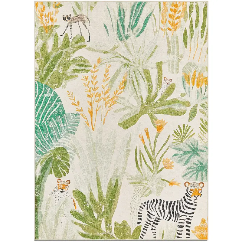 Safari Green And Multicolor Adventure Rug Cover 2