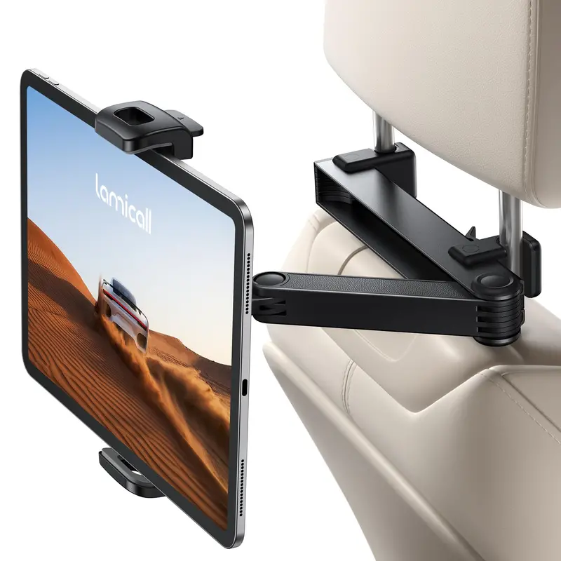 Secure Extendable Car Tablet Mount – 38Cm Adjustable Arm With Safety Lock For Kids, Fits Ipad Pro/Air/Mini, Samsung, Nintendo Switch (4.7"–13") 1