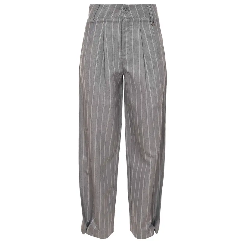 Senna Silver-Stripe High-Waisted Trousers For Tall Women 1