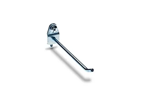 Single-Bar Pegboard Hook Pack – 10 Silver Hooks 1