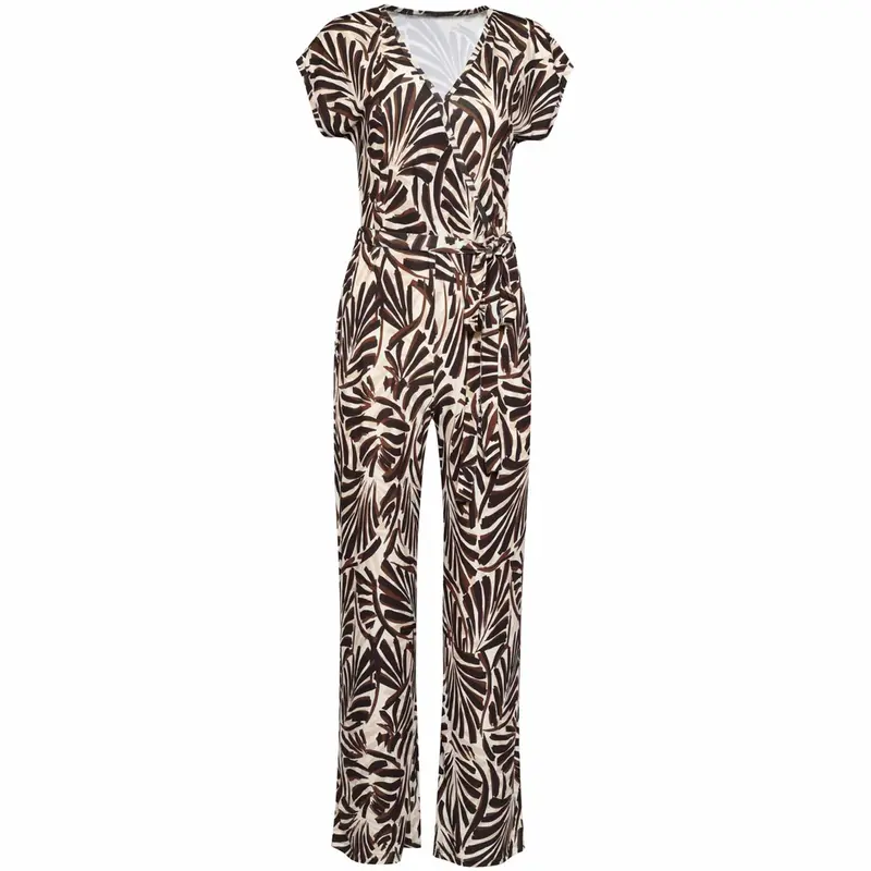 Smashed Lemon Brown Printed Jumpsuit – Tall Length, Effortless One-Piece Style 1