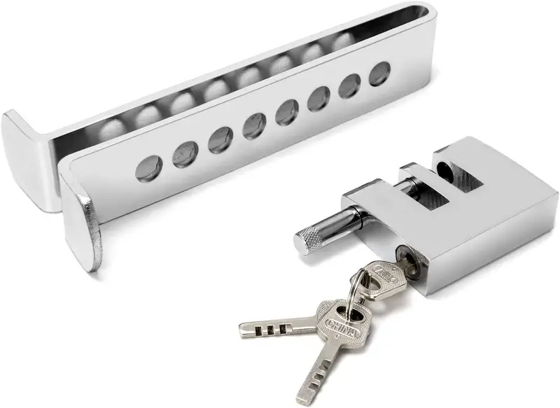 Stainless Steel Brake & Clutch Pedal Lock – 8-Hole Anti-Theft Design For Cars & Trucks 1