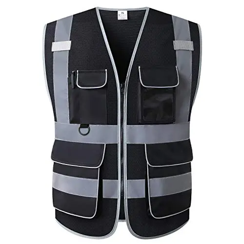 Surveyor Heavy-Duty Reflective Safety Vest – Ansi Class 2 High-Visibility Work Vest With Zipper Closure & Functional Pockets 1