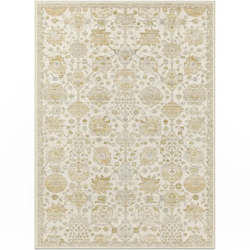 Sylvie Ivory And Multicolor Embroidered Rug Cover 2
