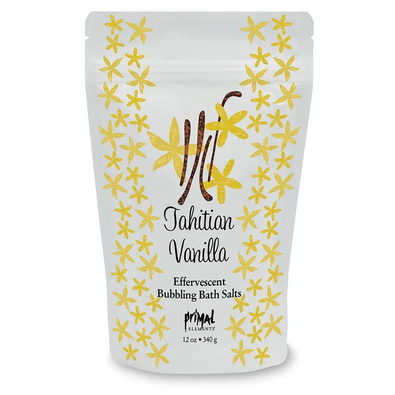 Tahitian Vanilla Bubbling Bath Salt Soak – Effervescent Relaxation By Primal Elements 1