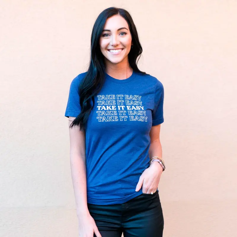 'Take It Easy' Minimalist Unisex Tee | Lucky Owl 1