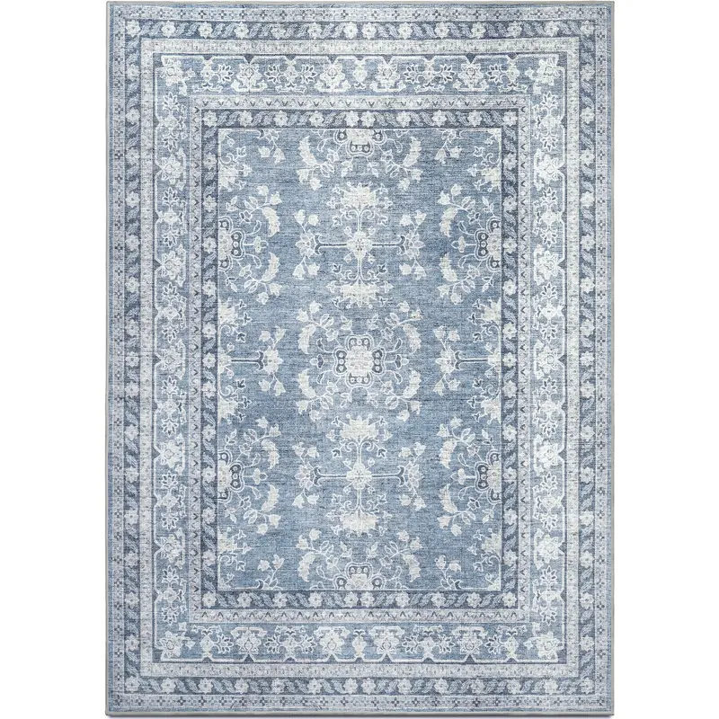 Tara Rug Cover In Blue And Grey 4