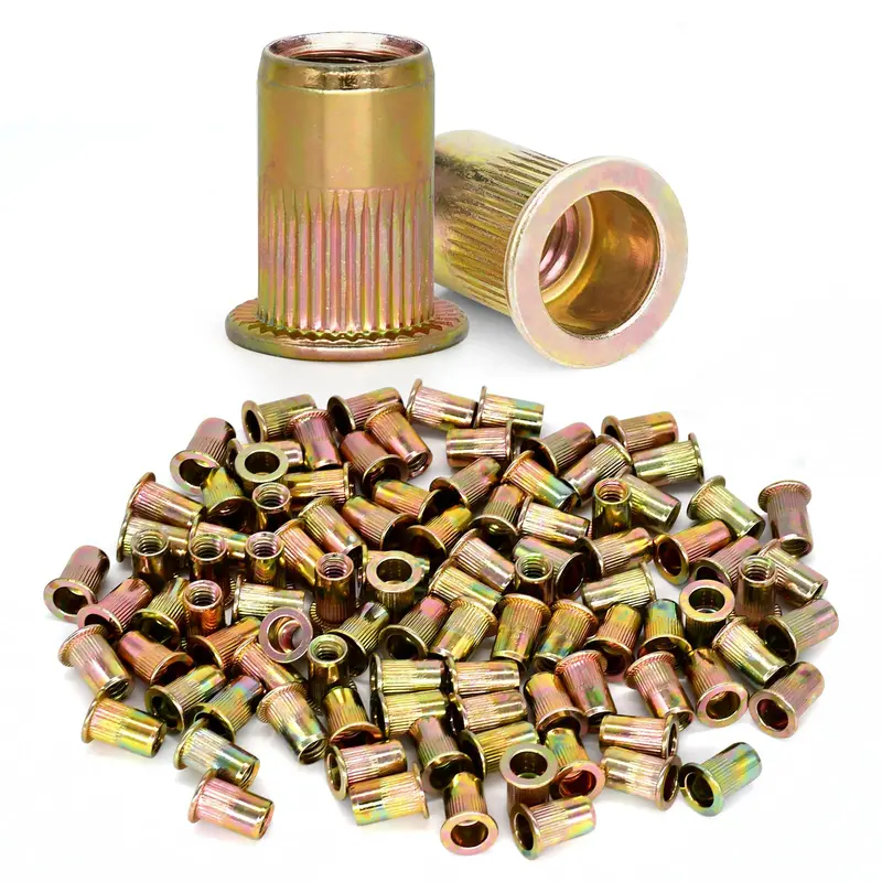 Trivd Frol 200-Piece 1/4"-20 Zinc-Plated Carbon Steel Unc Rivet Nuts 1