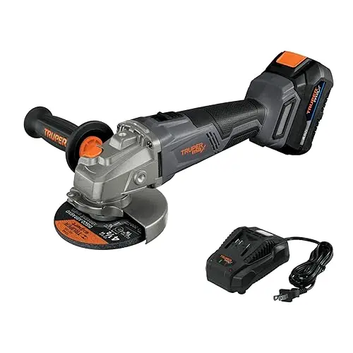 Truper Max-20E 4-1/2" Brushless Cordless Angle Grinder – 20V Lithium-Ion, 4Ah Battery Included 1