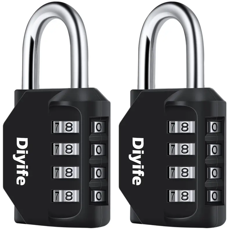 Weatherproof 4-Digit Combination Padlock – Reconfigurable Outdoor Lock For Lockers, Fences, Toolboxes, And Exterior Doors 1