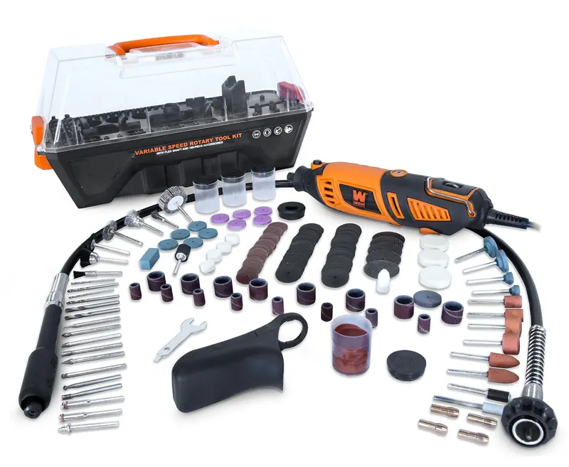 Wen 1.3-Amp Variable-Speed Rotary Tool – 190-Piece Accessory Kit With Flexible Shaft & Carry Case 1