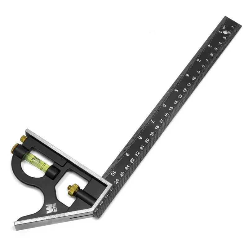 Wen 12-Inch Aluminum Combination Square With Bubble Level 1