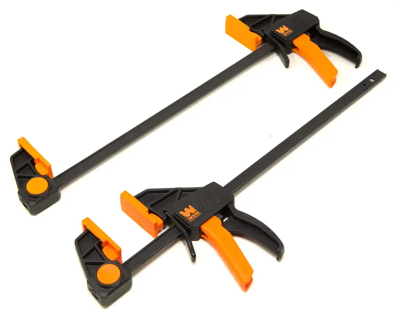 Wen 12-Inch Heavy-Duty Steel Bar Clamp Set (2-Pack), 2.3-Inch Throat Depth, Matte Black Finish 1