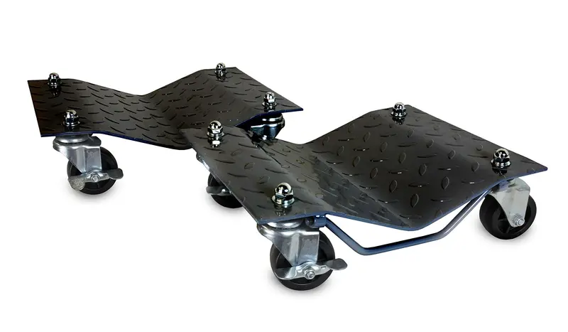 Wen 3000 Lb Capacity Vehicle Dolly Set (2-Pack, Black) With Brake-Enabled Casters 1