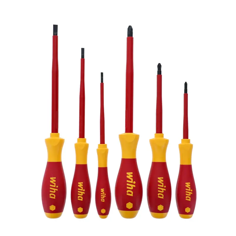 Wiha Precision Screwdriver Set – 6-Piece Flat & Phillips Combo With Ergonomic Handles 1