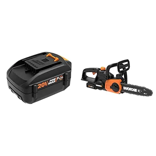 Worx 20V Cordless Chainsaw – Brushless Motor, 4.0Ah Battery & Charger Included (Orange/Black) 1
