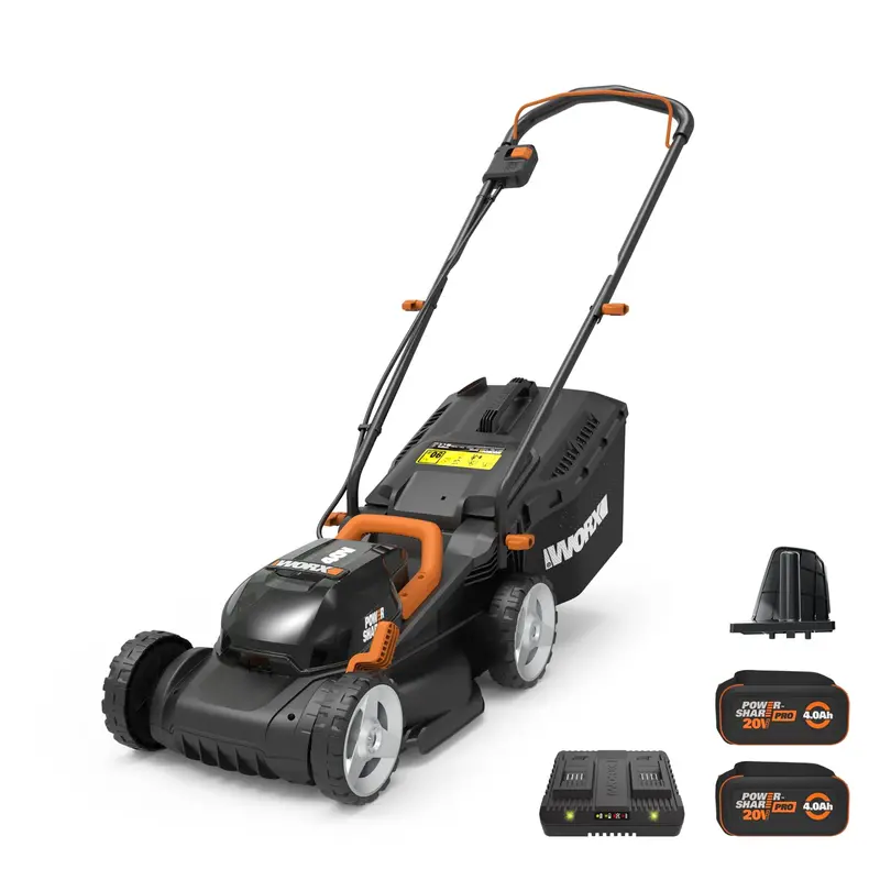 Worx Wg779 14-Inch 40V Cordless Lawn Mower – 2-In-1 Quiet Operation With 6-Position Height Adjustment 1