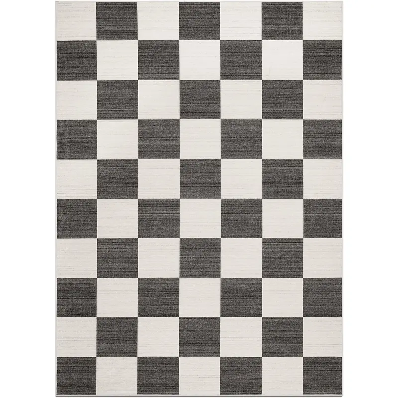 Wren Black And White Graphic Rug Cover 4