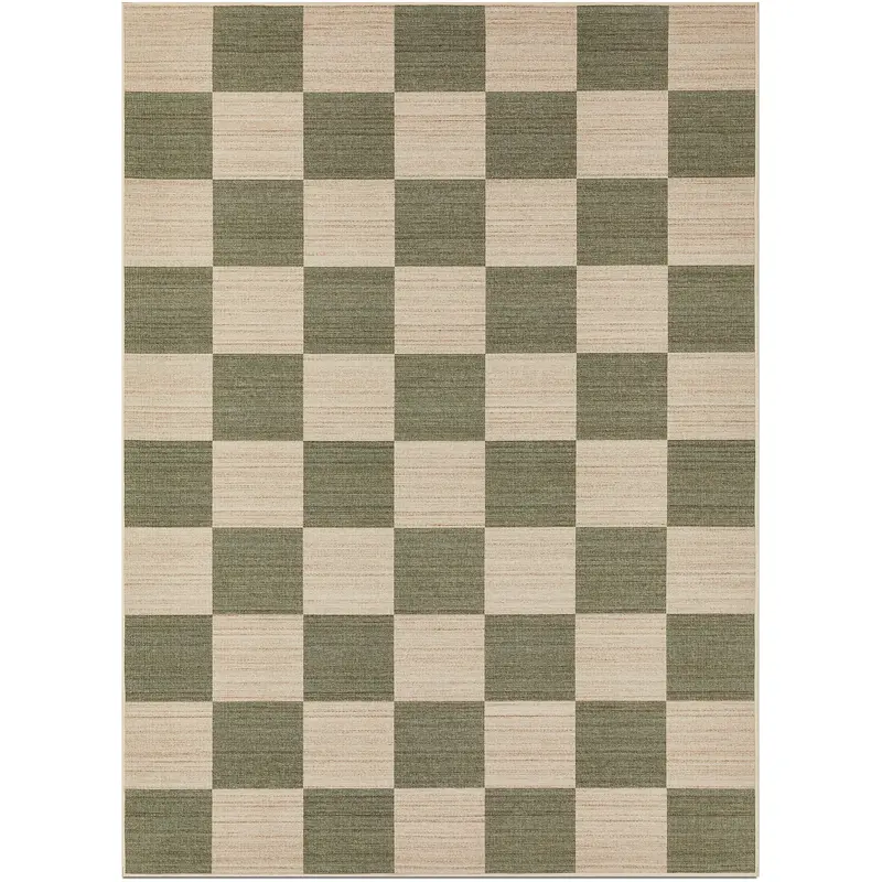 Wren Olive And Sand Organic Rug Cover 4