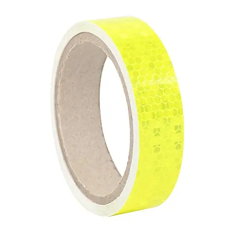 Yellow-Fluorescent Waterproof Reflective Tape – 1 In × 15 Ft Adhesive Strip For Trailers, Trucks & Vehicle Visibility 1