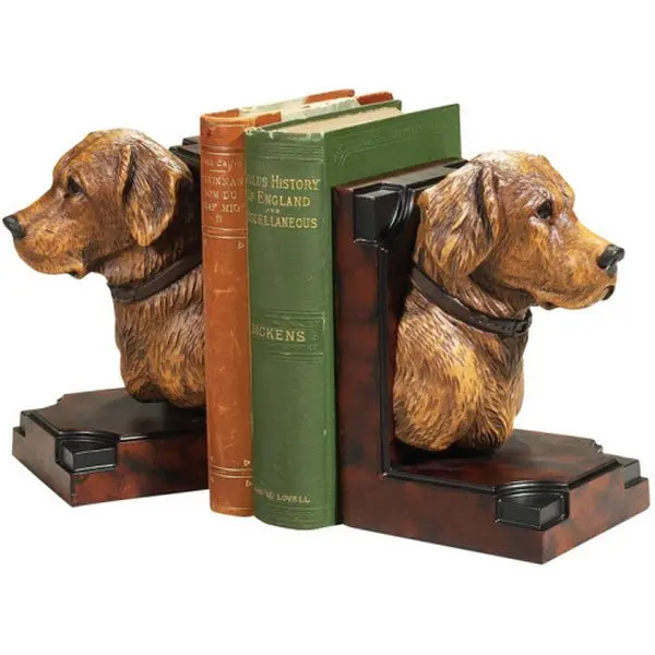 Yellow Labrador-Themed Ceramic Bookends 1