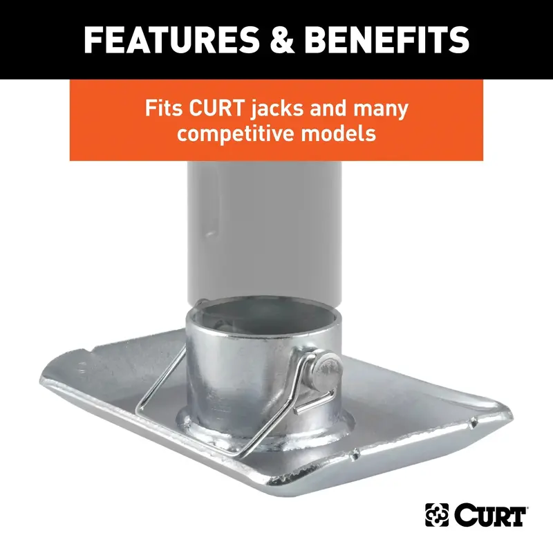 Curt 28272 Trailer Jack Foot – Compatible With 2" Diameter Tubes, 2,000 Lb Capacity 1